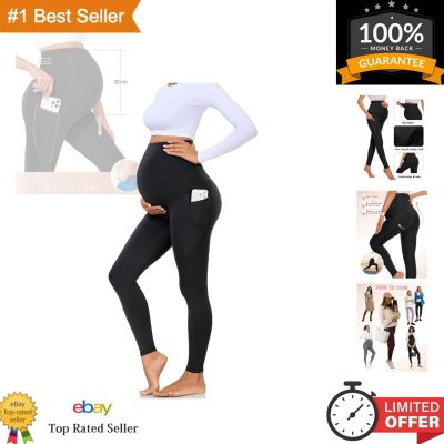 High Rise Non-See-Through Maternity Leggings with Pockets for Active Moms